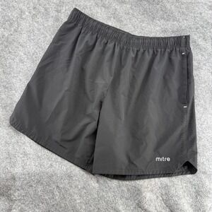 Mitre Athletic Shorts Mens XL Black Elastic Waist Laser Cut Perforated Soccer
